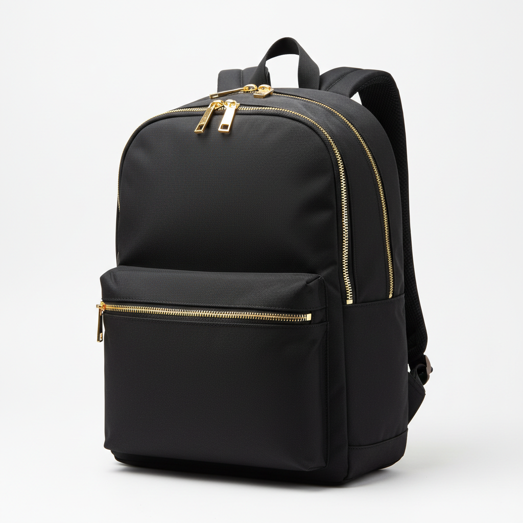 Zorro Laptop Bag Black Gold Zipper Backpack